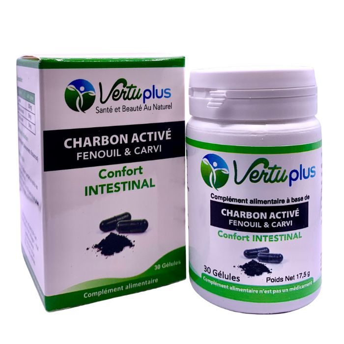 VERTUPLUS CHARBON ACTIVE FENOUIL ET CARVI 30 GELULES VERTUPLUS CHARBON ACTIVE FENOUIL ET CARVI 30 GELULES