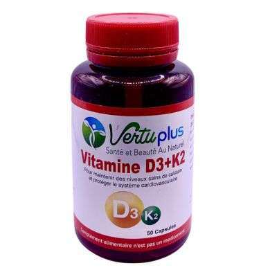 VERTUPLUS VITAMINE D3+K2 50 CAPSULES VERTUPLUS VITAMINE D3+K2 50 CAPSULES