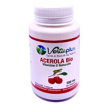 VERTUPLUS ACEROLA BIO VITAMINE C NATURELLE 500MG 60 GELULES VERTUPLUS ACEROLA BIO VITAMINE C NATURELLE 500MG 60 GELULES