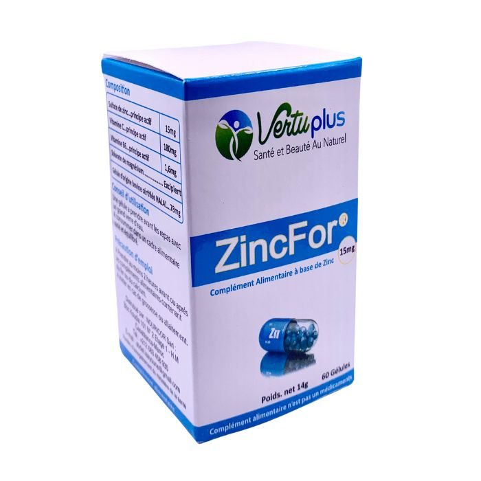VERTUPLUS ZINC FOR 15 MG 60 GELULES VERTUPLUS ZINC FOR 15 MG 60 GELULES