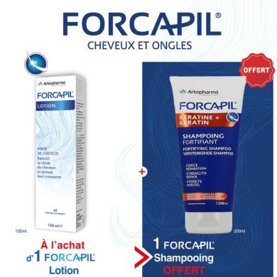 FORCAPIL OFFRE LOTION ANTI CHUTE 150 ML + SHAMPOOING 200ML OFFERT FORCAPIL OFFRE LOTION ANTI CHUTE 150 ML + SHAMPOOING 200ML OFFERT
