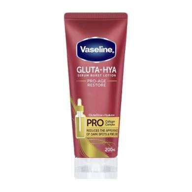 VASELINE GLUTA HYA SERUM BURST LOTION PRO AGE RESTORE 200ML VASELINE GLUTA HYA SERUM BURST LOTION PRO AGE RESTORE 200ML