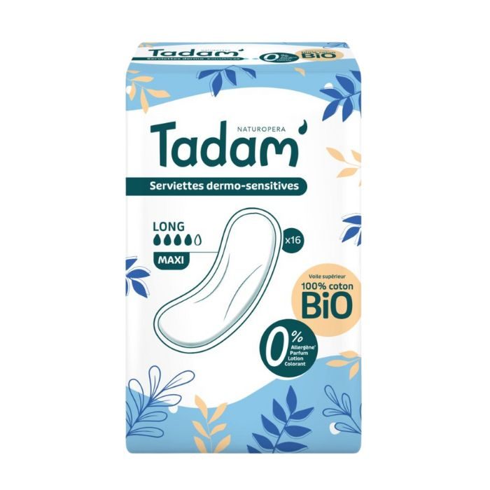 TADAM SERVIETTES DERMO-SENSITIVES LONG MAXI 16 TADAM SERVIETTES DERMO-SENSITIVES LONG MAXI 16