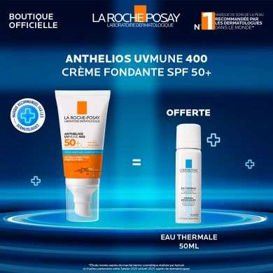 LA ROCHE POSAY OFFRE ANTHELIOS UVMUNE 400 CREME HYDRATANTE SPF 50+ INVISIBLE 50 ML + EAU THERMALE 50ML OFFERT