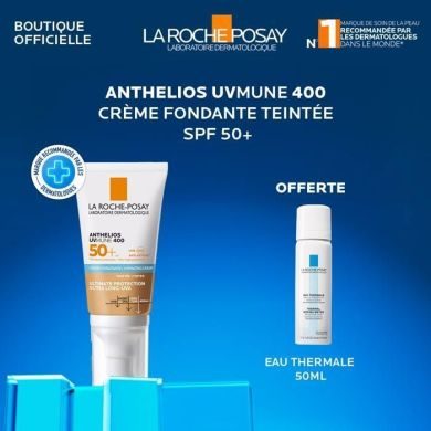 LA ROCHE POSAY OFFRE WEB ANTHELIOS UVMUNE 400 SPF 50+ TEINTEE 50ML + EAU THERMALE 50ML OFFERT LA ROCHE POSAY OFFRE WEB ANTHELIOS UVMUNE 400 SPF 50+ TEINTEE 50ML + EAU THERMALE 50ML OFFERT