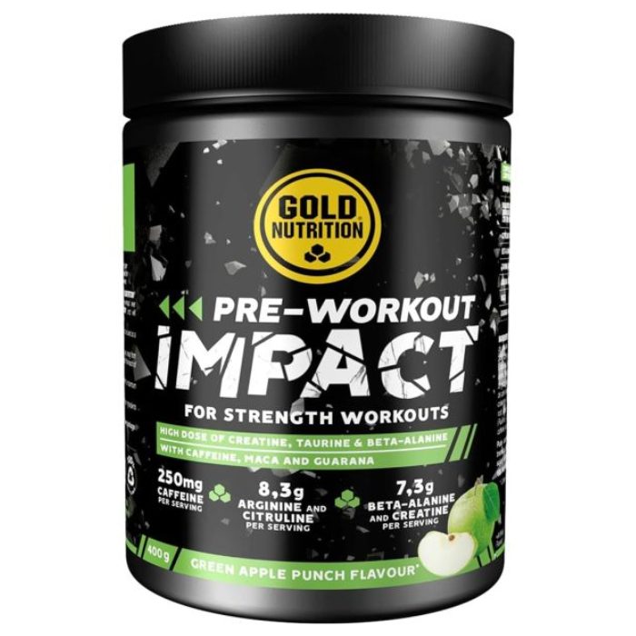 GOLD NUTRITION PRE WORKOUT IMPACT GREEN APPLE PUNCH FLAVOUR 300 G GOLD NUTRITION PRE WORKOUT IMPACT GREEN APPLE PUNCH FLAVOUR 300 G