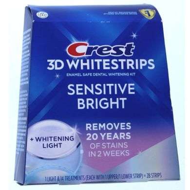 CREST 3D WHITESTRIPS SENSITIVE+LED LIGHT 28 STRIPS CREST 3D WHITESTRIPS SENSITIVE+LED LIGHT 28 STRIPS