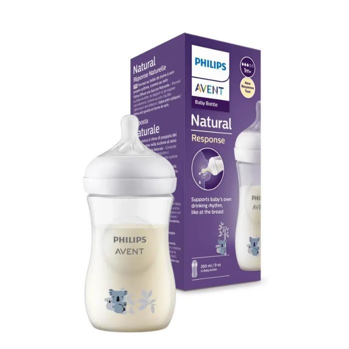 AVENT BIBERON NATURAL RESPONSE 260ML 1M+MOTIF KOALA  AVENT BIBERON NATURAL RESPONSE 260ML 1M+MOTIF KOALA