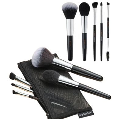 STUDIO17 ENSEMBLE DE PINCEAUX DE MAQUILLAGE PORTABLES STUDIO17 ENSEMBLE DE PINCEAUX DE MAQUILLAGE PORTABLES