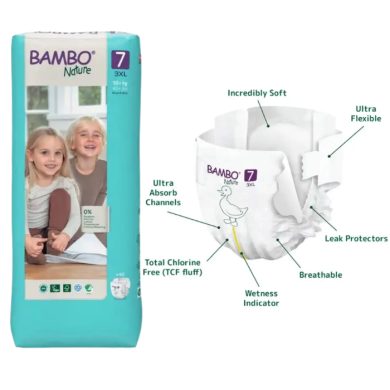 BAMBO NATURE COUCHE BOY AND GIRL TAILLE 7 +18 KG 40 UNITES BAMBO NATURE COUCHE BOY AND GIRL TAILLE 7 +18 KG 40 UNITES