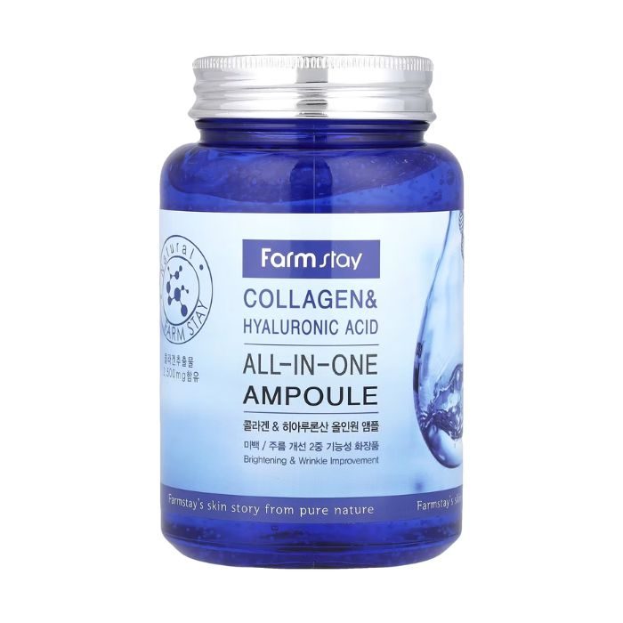 FARMSTAY COLLAGEN ET ACIDE HYALURONIQUE AMPOULE ALL IN ONE 250 ML