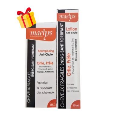 MAELYS OFFRE LOTION ANTI CHUTE CHEVEUX FRAGILES ENERGISANT FORTIFIANT 75 ML + SHAMPOOING ANTI CHUTE 100ML OFFERT 