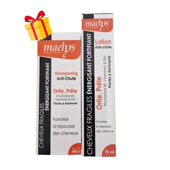 MAELYS OFFRE LOTION ANTI CHUTE CHEVEUX FRAGILES ENERGISANT FORTIFIANT 75 ML + SHAMPOOING ANTI CHUTE 100ML OFFERT 