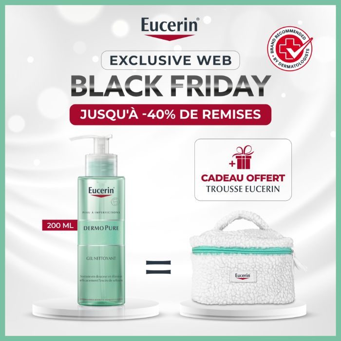 EUCERIN OFFRE WEB DERMOPURE GEL NETTOYANT 200 ML + TROUSSE OFFERTE