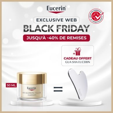 EUCERIN OFFRE WEB HYALURON FILLER + ELASTICITY SOIN DE JOUR 50 ML SPF 15 + GUASHA OFFERT
