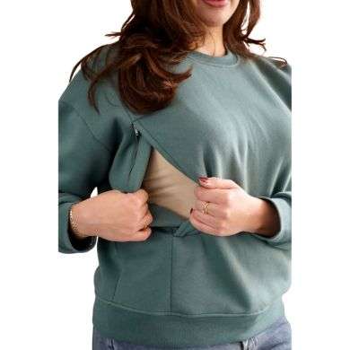 BAMBIDOU SWEAT D'ALLAITEMENT ET GROSSESSE VERT SAUGE