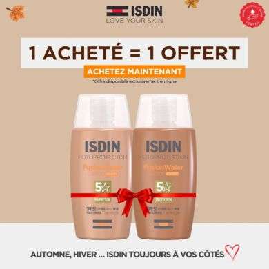 ISDIN OFFRE 1 ACHETE 1 OFFERT FOTOPROTECTOR FUSION WATER COLOR MEDIUM SPF50