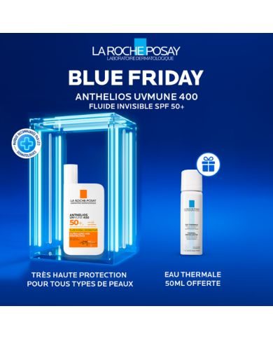 LA ROCHE POSAY OFFRE WEB ANTHELIOS UVMUNE 400 FLUIDE SOLAIRE INVISIBLE SPF 50+ 50 ML + EAU THERMALE 50ML OFFERTE 