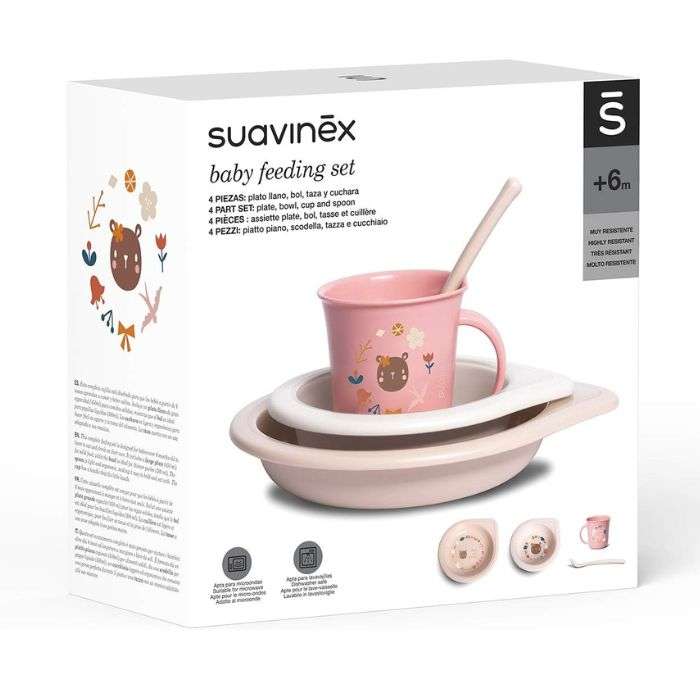 SUAVINEX BABY FEEDING SET 4 PIECES +6M 