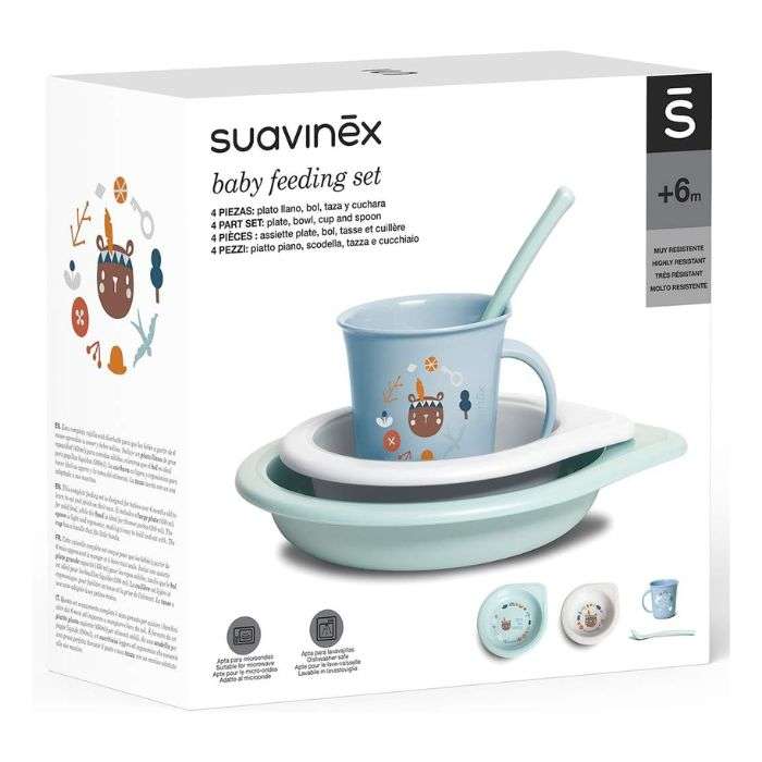 SUAVINEX BABY FEEDING SET 4 PIECES +6M 