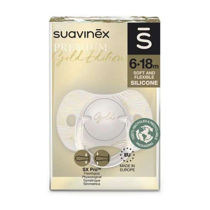 SUAVINEX SUCETTE SILICONE PREMIUM GOLD EDITION 6.18M 