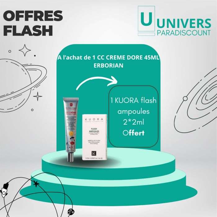 ERBORIAN CC CREAME A LA CENTELLA DORE SOIN ILLUMINATEUR VISAGE SPF 25 45 ML