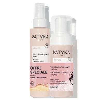 PATYKA OFFRE SPECIALE HUILE DEMAQUILLANTE ECLAIR 150 ML + MOUSSE NETTOYANTE DETOX 150 ML 