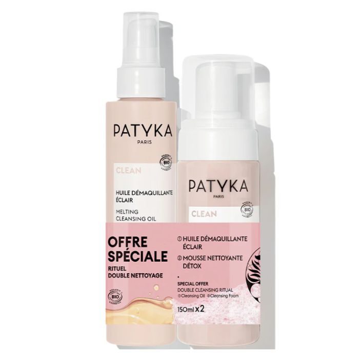 PATYKA OFFRE SPECIALE HUILE DEMAQUILLANTE ECLAIR 150 ML + MOUSSE NETTOYANTE DETOX 150 ML 