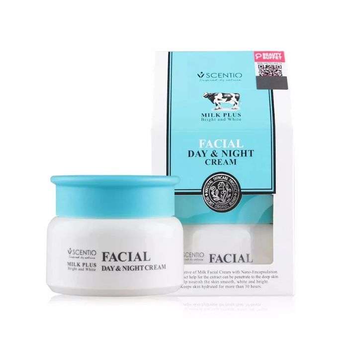 SCENTIO MILK PLUS BRIGHT AND WHITE FACIAL DAY AND NIGHT CREAM 50 ML