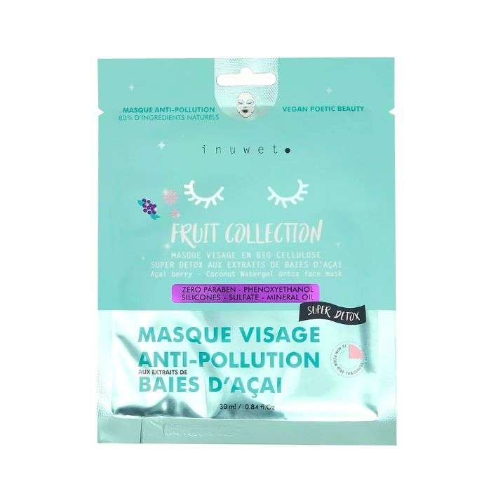 INUWET MASQUE VISAGE ANTI POLLUTION AUX EXTRAITS DE BAIES D'ACAI 30ML 