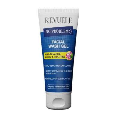 REVUELE NO PROBLEM GEL NETTOYANT VISAGE AHA BHA PHA ACIDES ET TEA TREE 200 ML