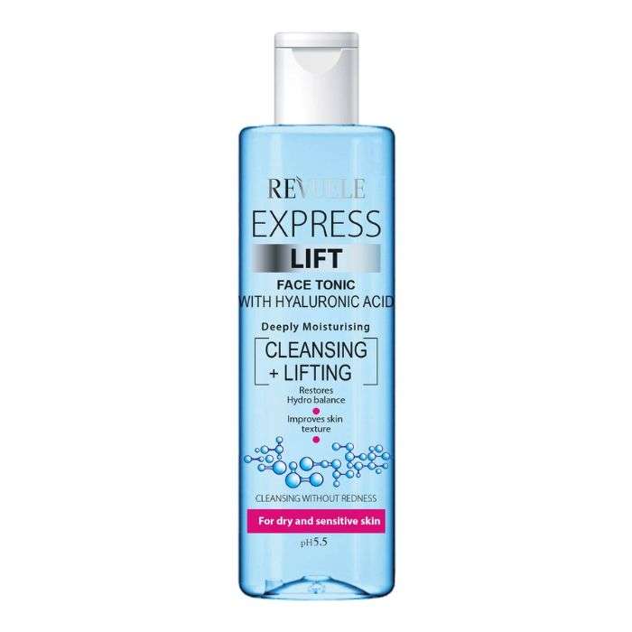 REVUELE TONIQUE VISAGE EXPRESS LIFT À L’ACIDE HYALURONIQUE POUR PEAU SÈCHE ET SENSIBLE 250 ML