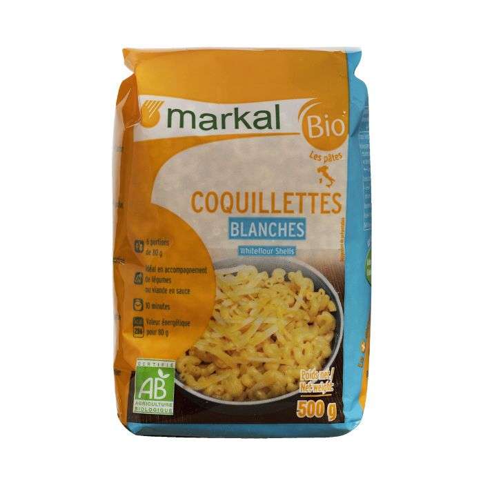 MARKAL PATTE BIO COQUILLETTES BLANCHES 500G 