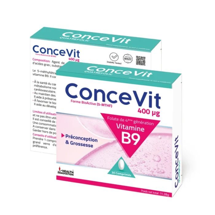 CONCEVIT PRECONCEPTION ET GROSSESSE VITAMINE B9 30COMPRIMES 
