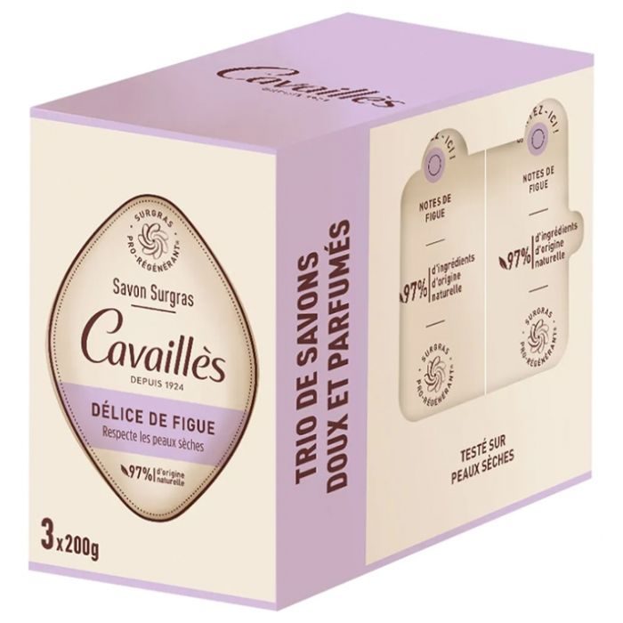 ROGE CAVAILLES TRIO DE SAVONS DOUX ET PARFUMES DELICE DE FIGUE 3 X 200G 
