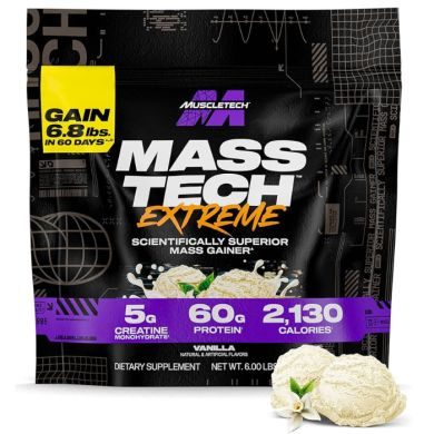MUSCLETECH MASS TECH EXTREME 2130 CALORIES 2.72 KG SAVEUR MILKSHAKE VANILLE