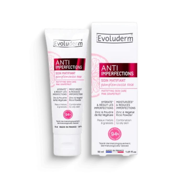 EVOLUDERM ANTI IMPERFECTIONS SOIN MATIFIANT PAMPLEMOUSSE ROSE 50ML
