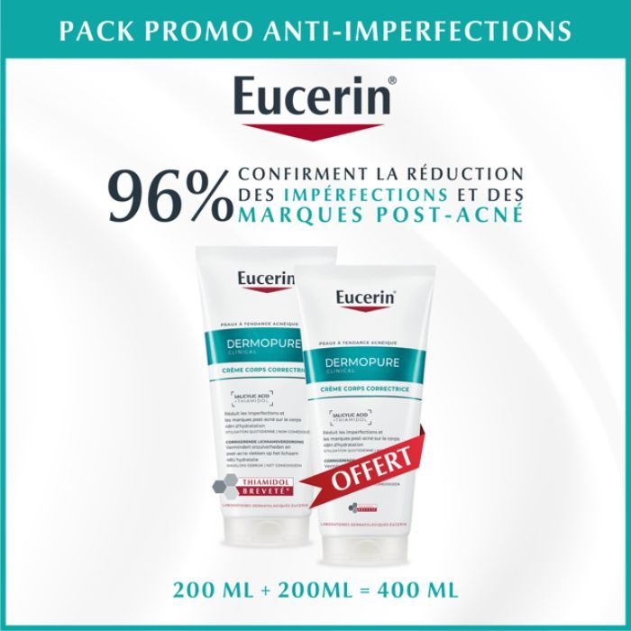 EUCERIN OFFRE 1 DERMOPURE CREME CORPS TRIPLE ACTION 200 ML ACHETE 1 OFFERT