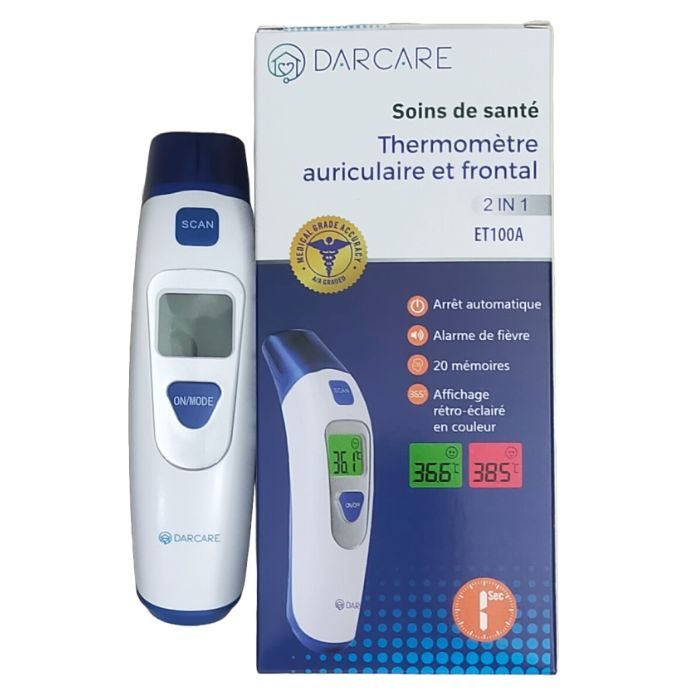 DARCARE THERMOMETRE AURICULAIRE ET FRONTAL 2 EN 1