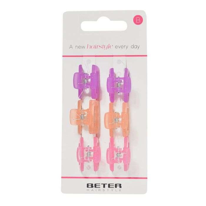 BETER MINI PINCES CHEVEUX RECTANGULAIRES LOT DE 6 PIECES REF 19202