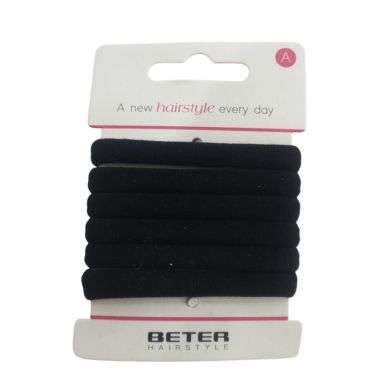 BETER ELASTIQUE CHEVEUX NOIR PACK DE 6 REF 19212