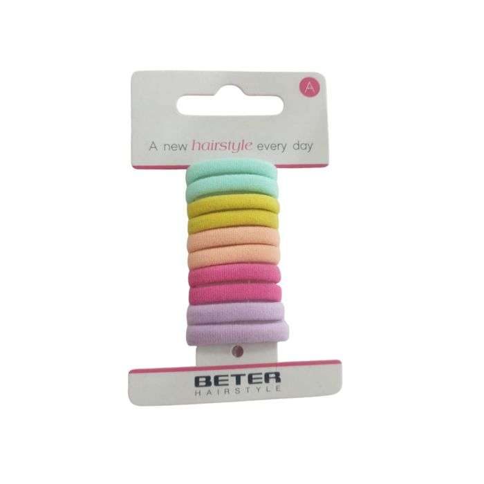 BETER ELASTIQUE CHEVEUX MULTICOLORE PACK DE 10 REF 19206