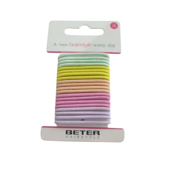 BETER ELASTIQUE CHEVEUX MULTICOLORE PACK DE 20 REF 19207