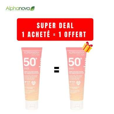 ALPHANOVA OFFRE 1 DAILY SUN SPF 50+ CREME SOLAIRE VISAGE SUN GLOW 50ML + 1 OFFERT