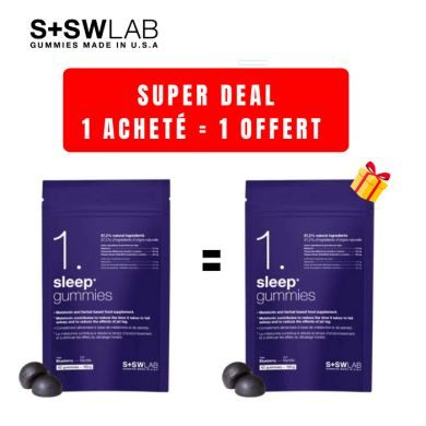 SSWLAB OFFRE 1 SLEEP GUMMIES 105G 42 GUMMIES GOUT MYRTILLE ACHETER + 1 OFFERT