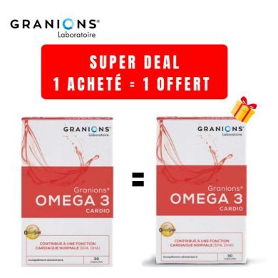 GRANIONS OFFRE 1 OMEGA 3 CARDIO 30 CAPSULESACHETER + 1 OFFERT