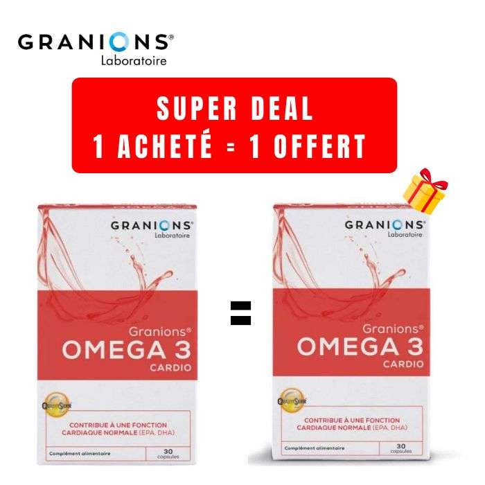 GRANIONS OFFRE 1 OMEGA 3 CARDIO 30 CAPSULESACHETER + 1 OFFERT