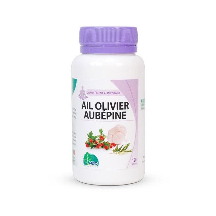 MGD Ail Olivier Aubépine 250 mg - 120 gélules MGD Ail Olivier Aubépine 250 mg - 120 gélules