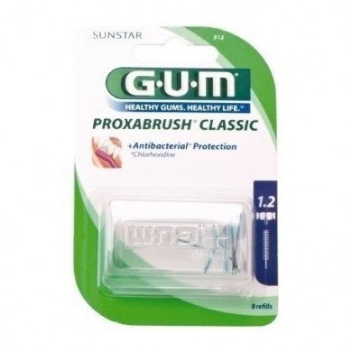GUM brossettes EXTRA fine par 8 unites (1.2 mm )ref : 512 GUM brossettes EXTRA fine par 8 unites (1.2 mm )ref : 512