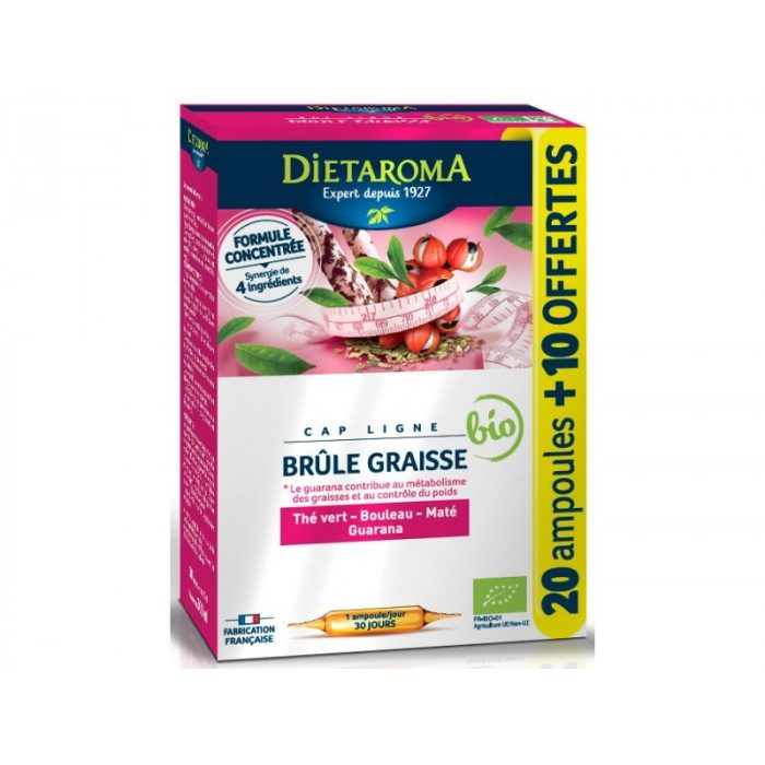 DIETAROMA Cap Ligne Brûle graisse Bio - 20 ampoules + 10 offertes DIETAROMA Cap Ligne Brûle graisse Bio - 20 ampoules + 10 offertes